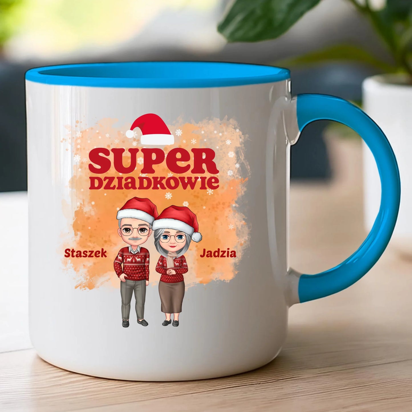Kubek personalizowany dla babci i dziadka świąteczny #601