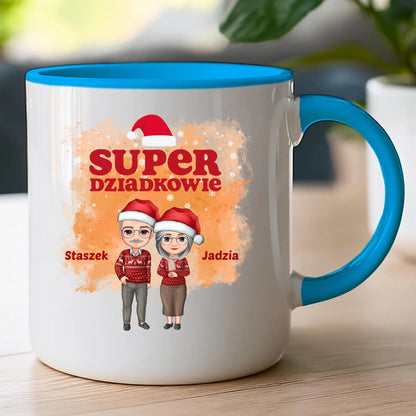 Kubek personalizowany dla babci i dziadka świąteczny #601