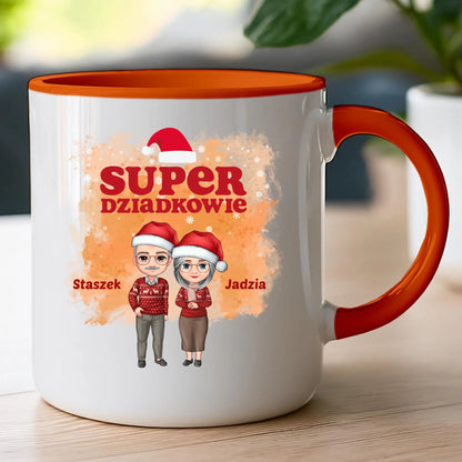 Kubek personalizowany dla babci i dziadka świąteczny #601