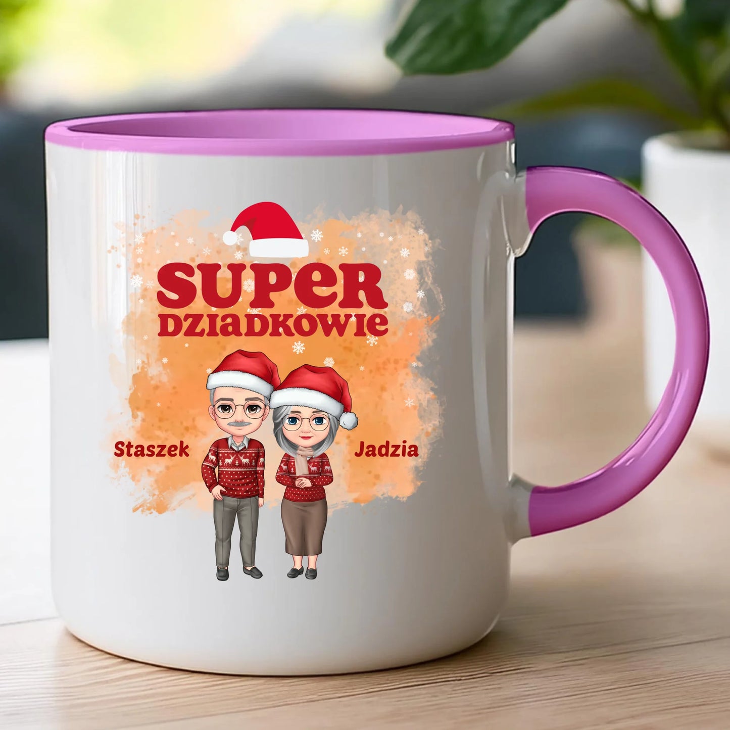 Kubek personalizowany dla babci i dziadka świąteczny #601