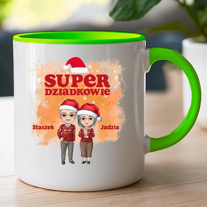 Kubek personalizowany dla babci i dziadka świąteczny #601