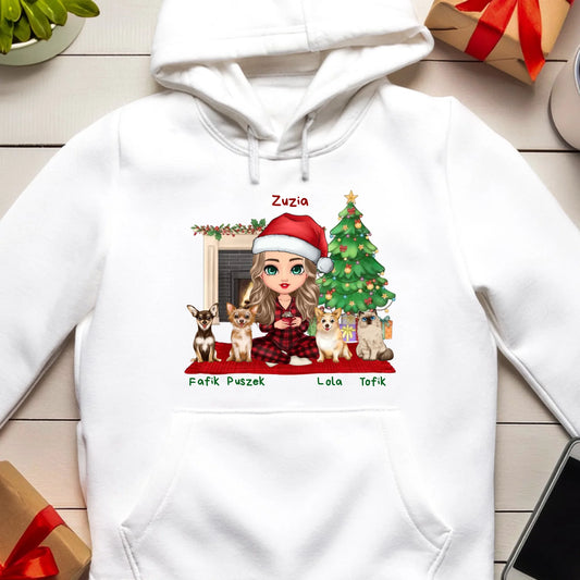 Bluza personalizowana dla kobiety - świąteczne zwierzaki #511