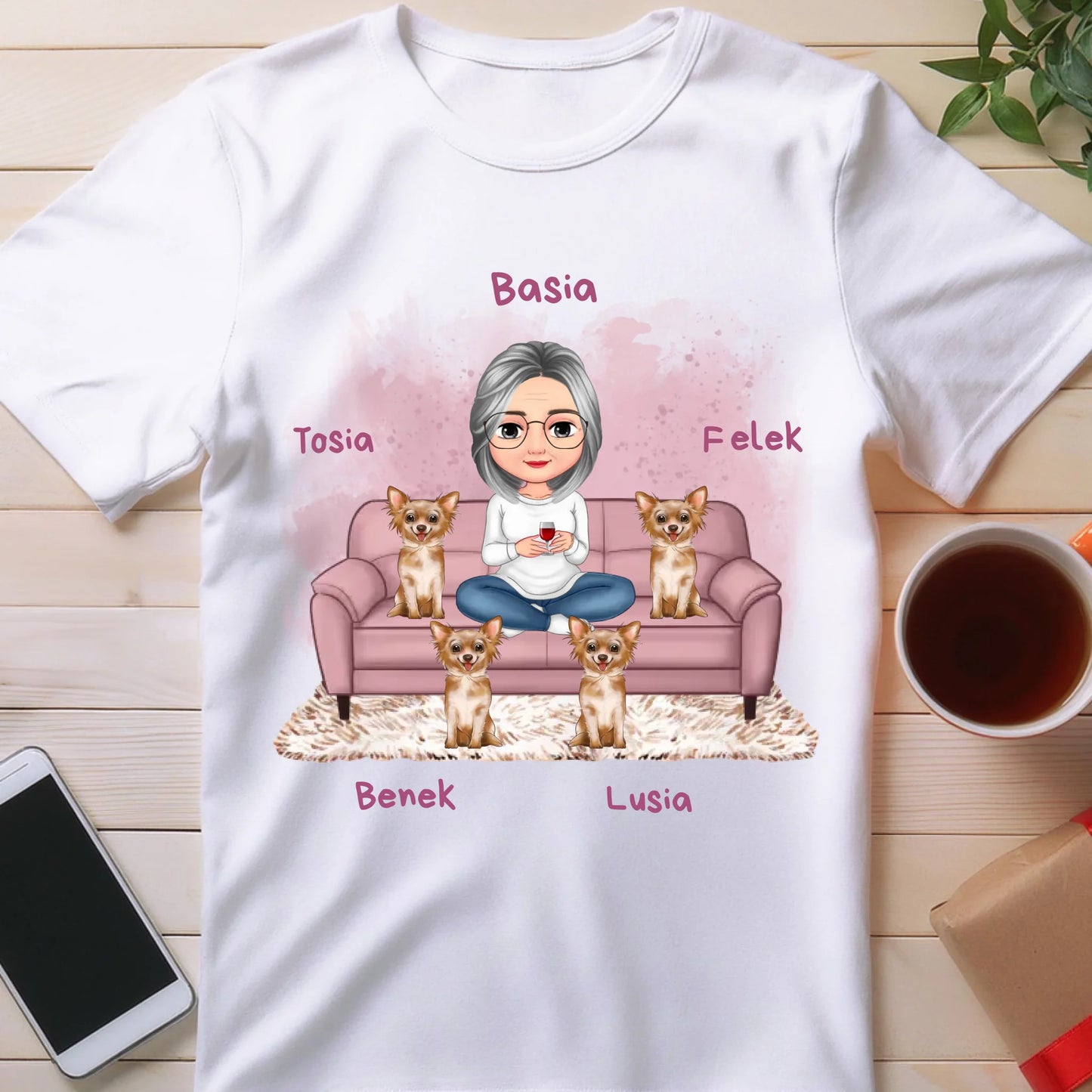 Koszulka personalizowana dla babci - ze zwierzakami #240