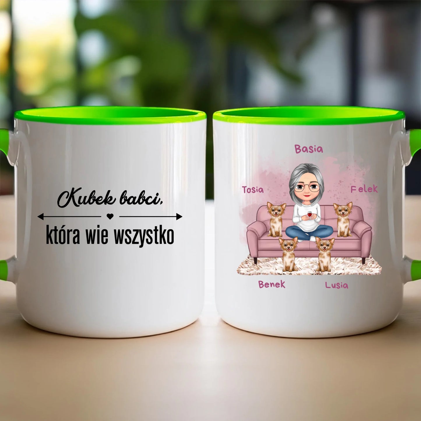 Kubek personalizowany dla babci - ze zwierzakami #240