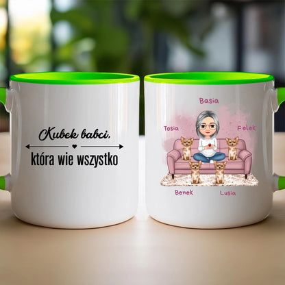 Kubek personalizowany dla babci - ze zwierzakami #240