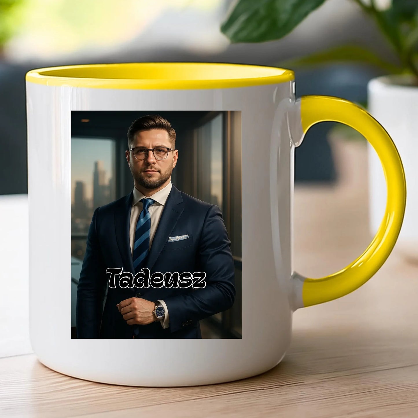 Kubek - portret biznesmen / bizneswoman [generowany przez AI]