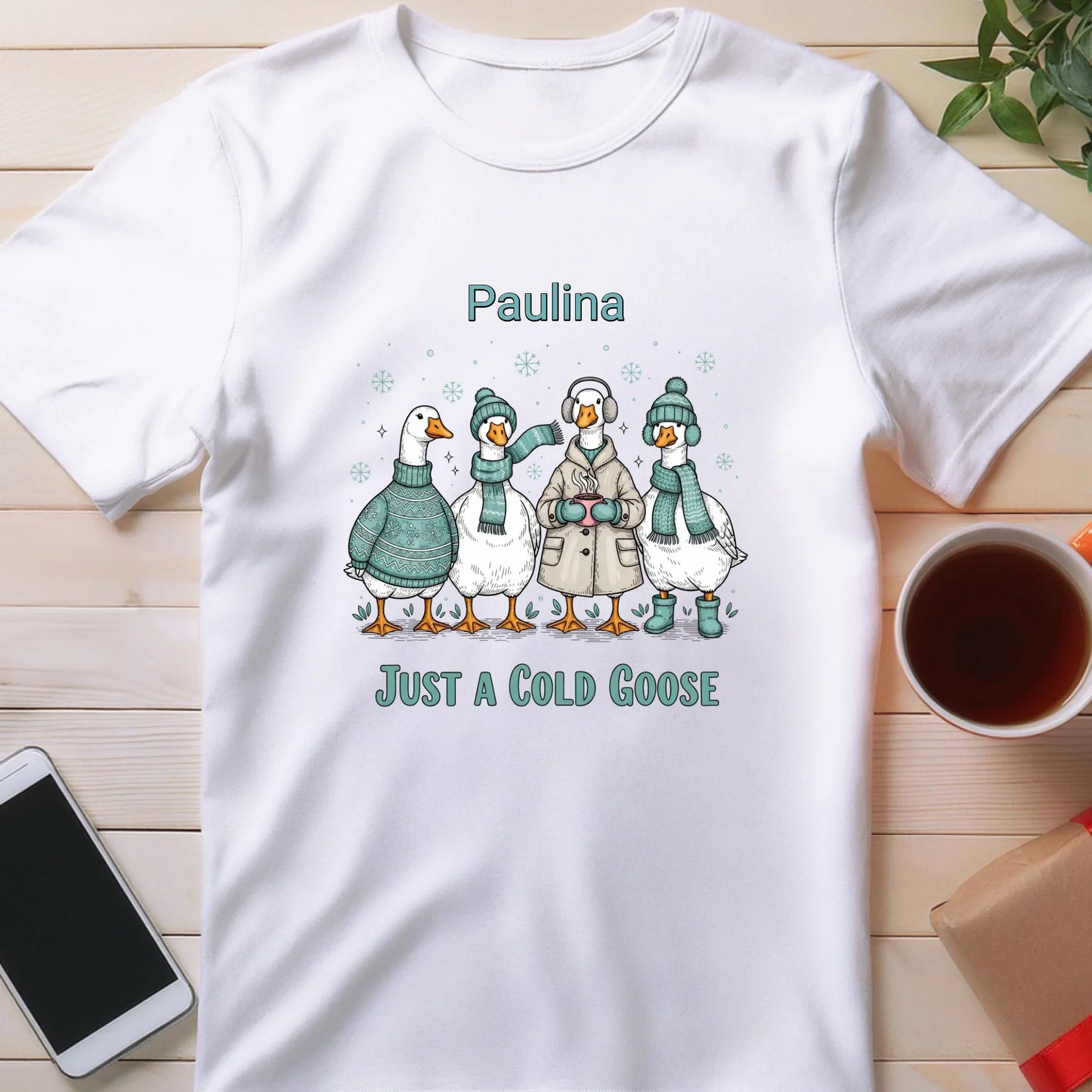 Koszulka personalizowana - świąteczne gęsi #297