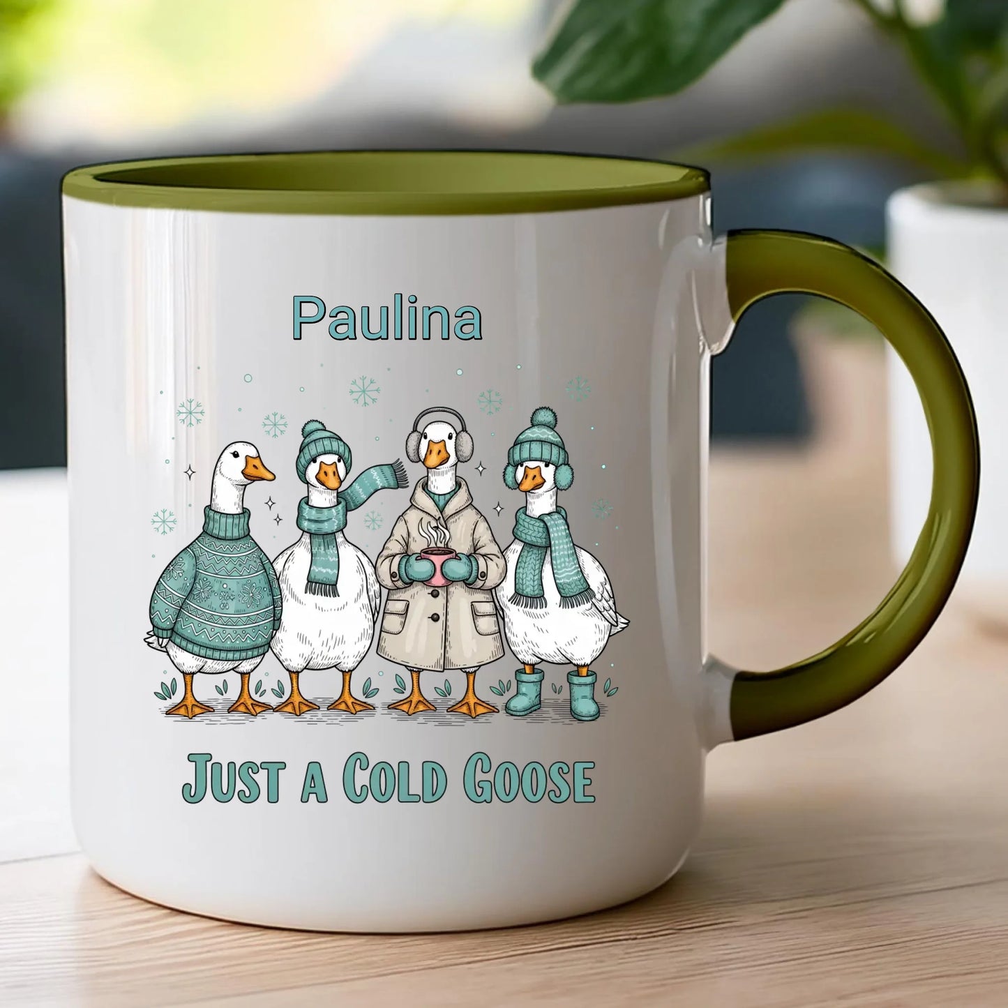 Kubek personalizowany - świąteczne gęsi #297