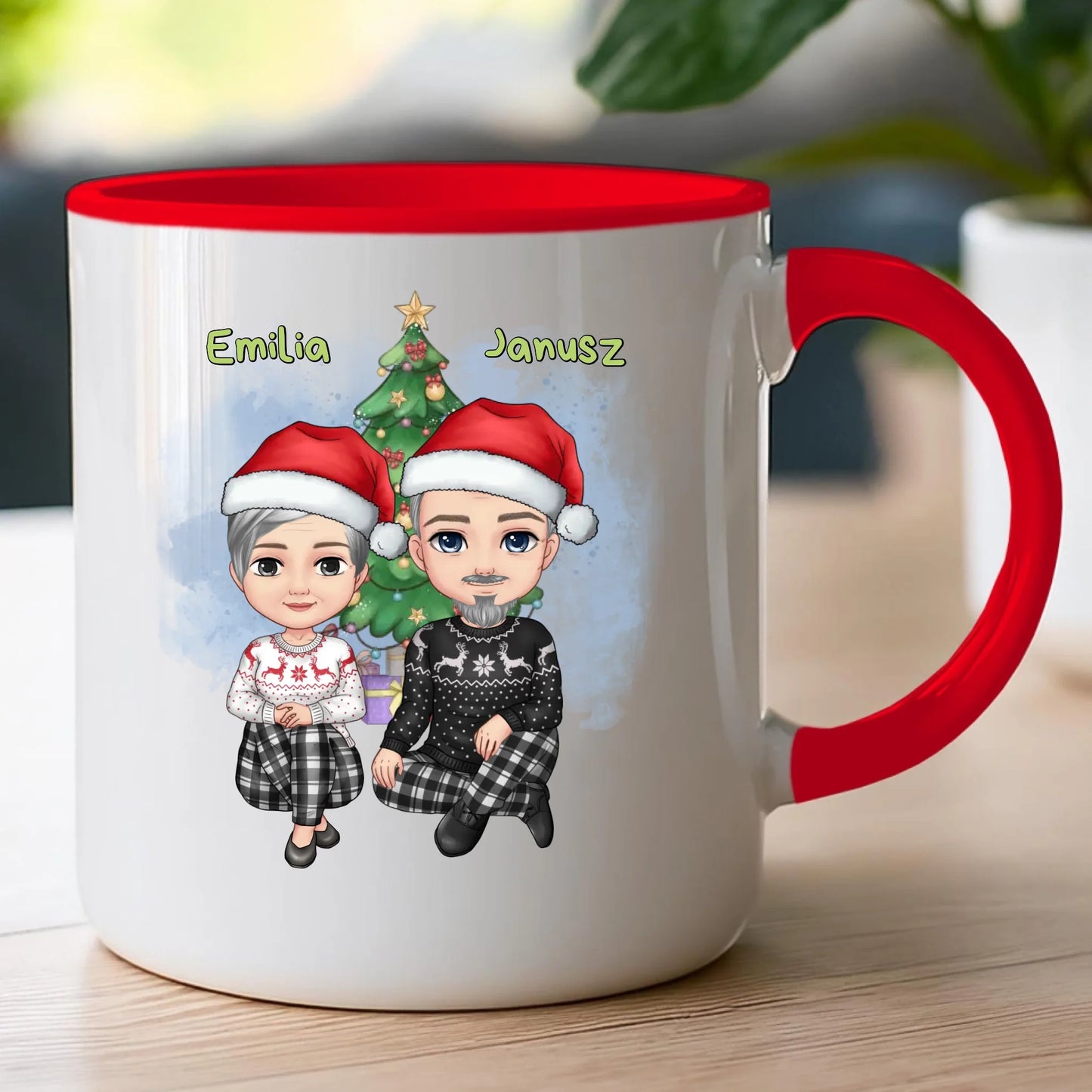 Kubek personalizowany świąteczny dla babci i dziadka #603