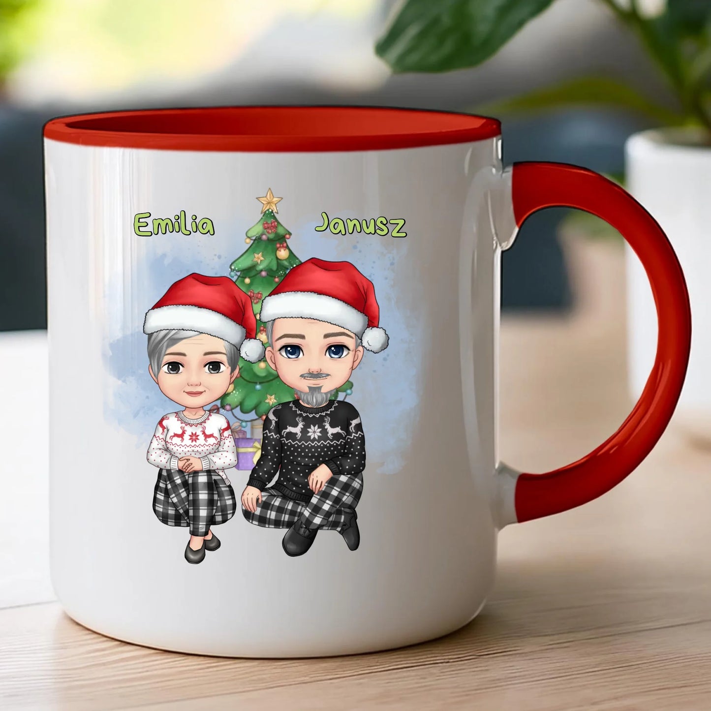 Kubek personalizowany świąteczny dla babci i dziadka #603