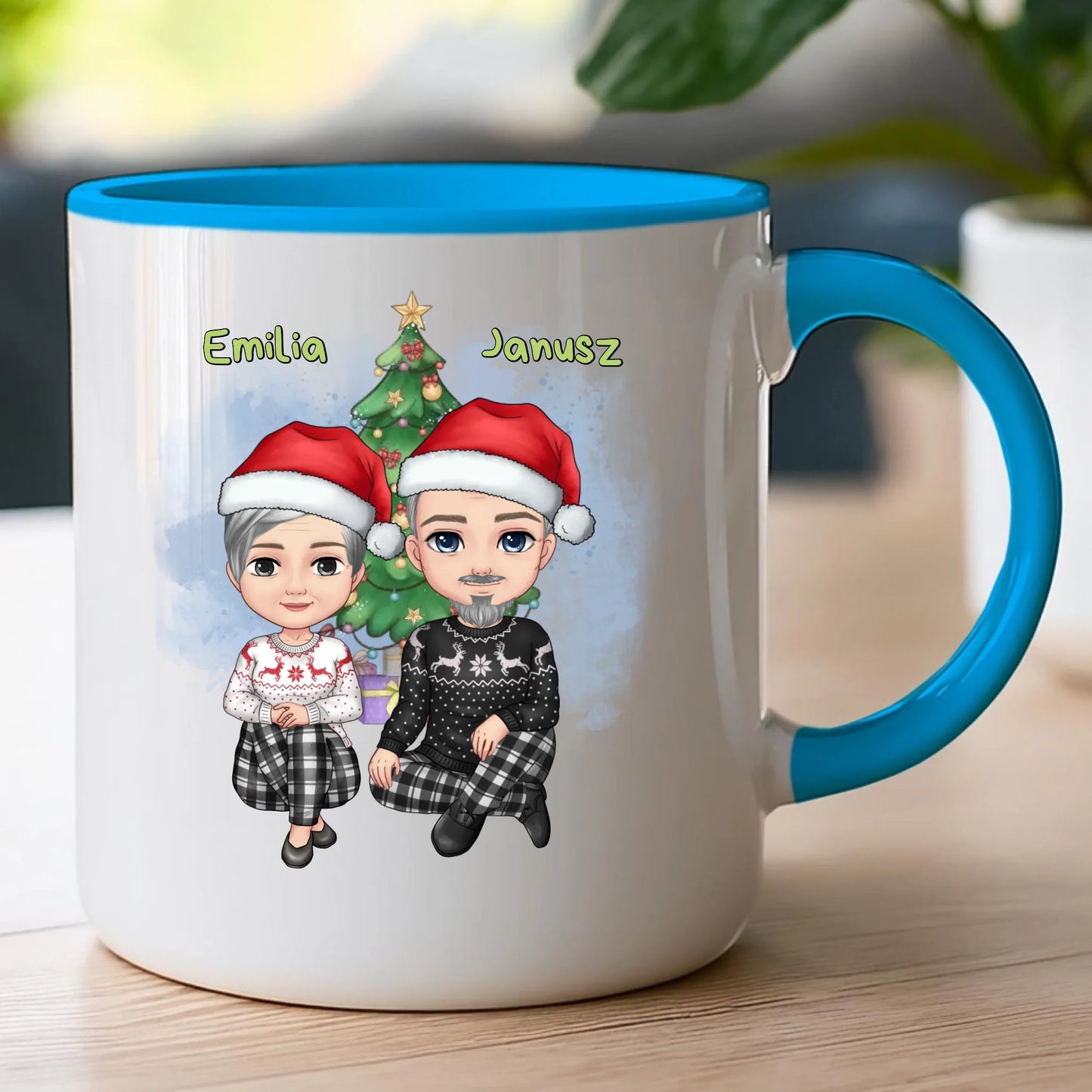 Kubek personalizowany świąteczny dla babci i dziadka #603