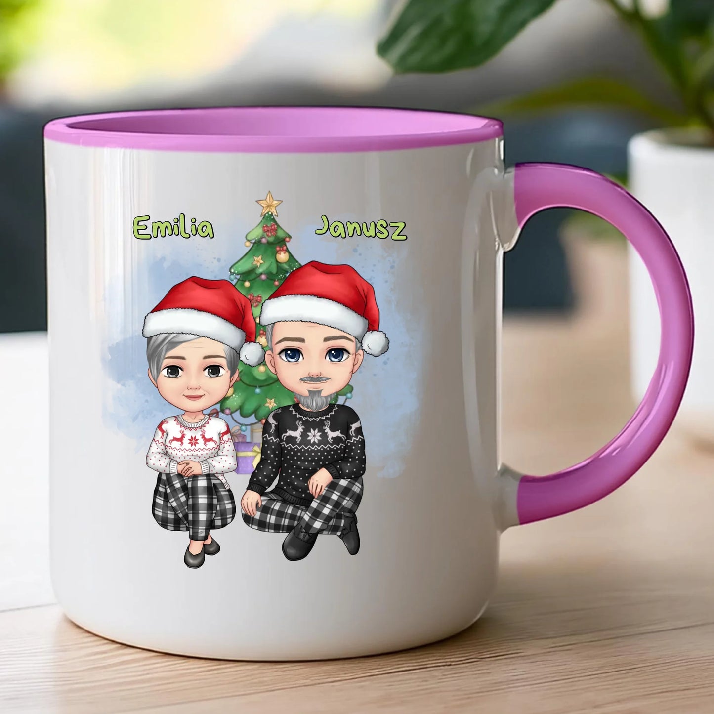Kubek personalizowany świąteczny dla babci i dziadka #603