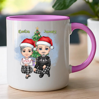 Kubek personalizowany świąteczny dla babci i dziadka #603