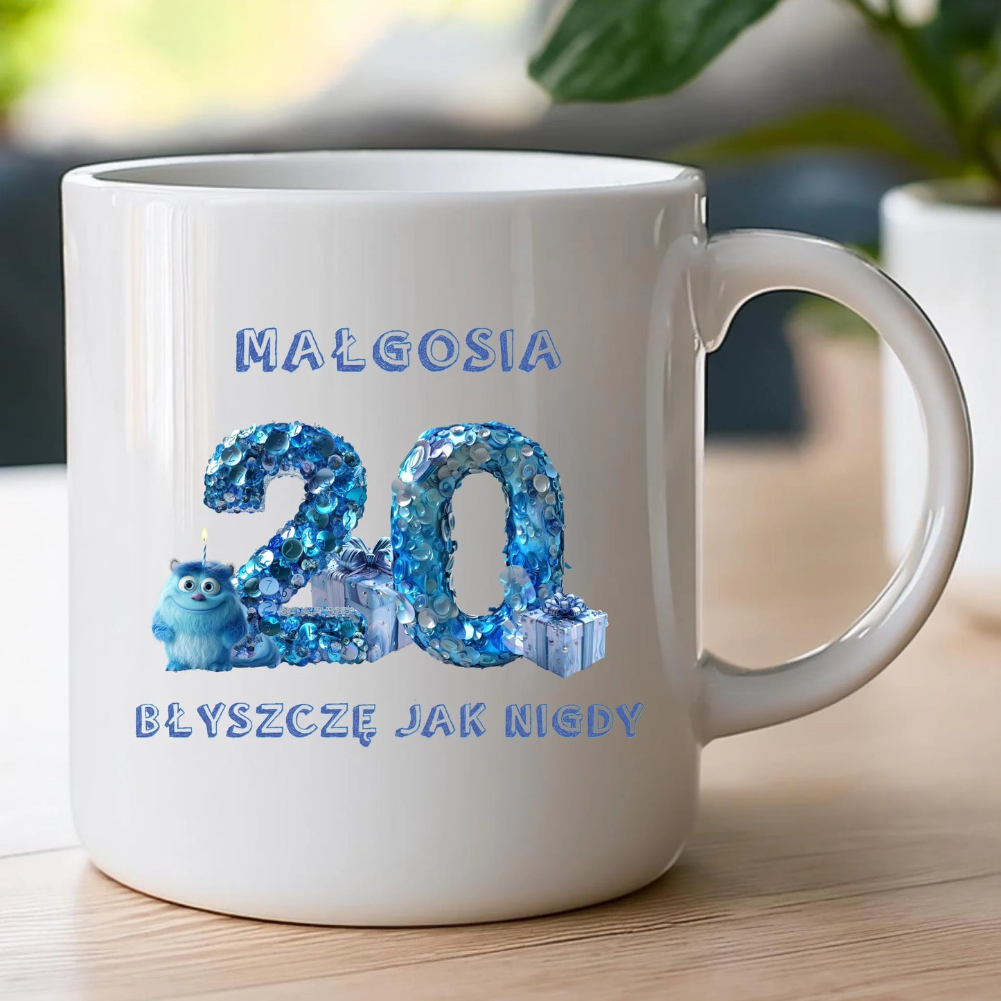 Kubek personalizowany na urodziny - niebieski motyw #5009