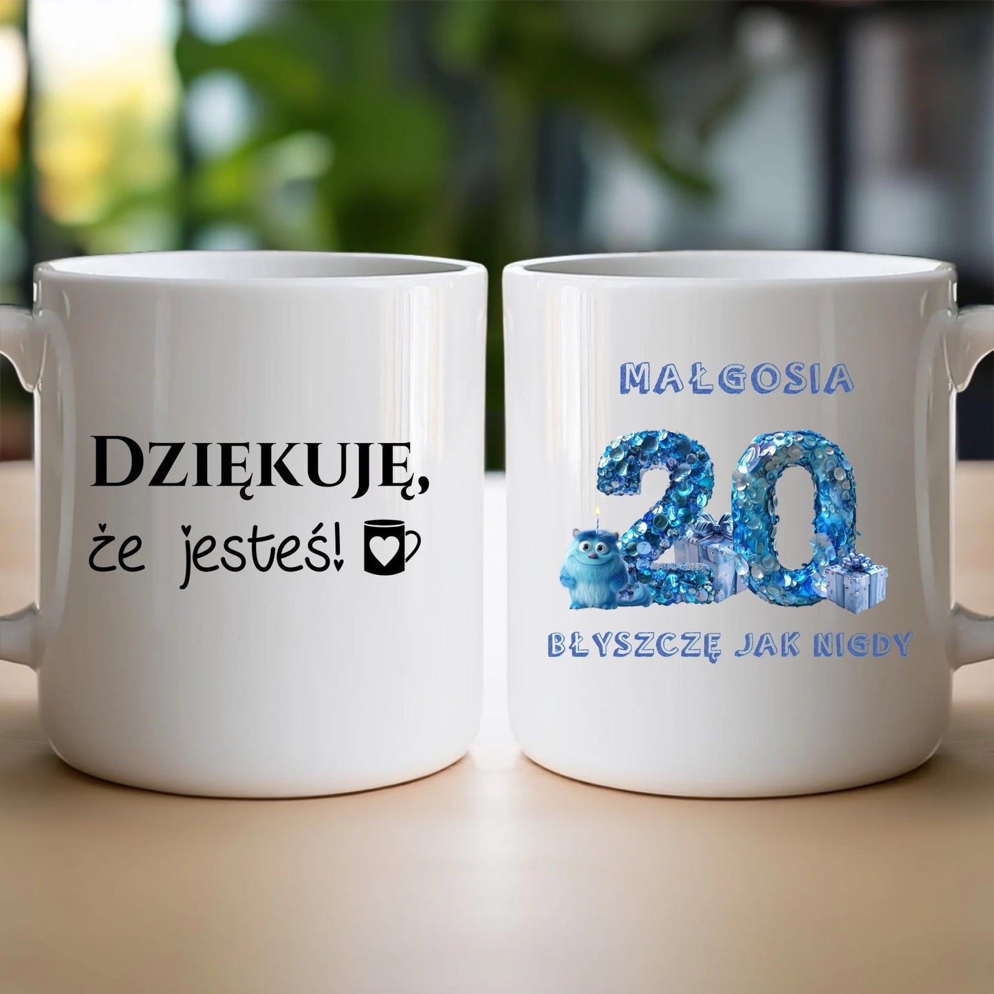 Kubek personalizowany na urodziny - niebieski motyw #5009