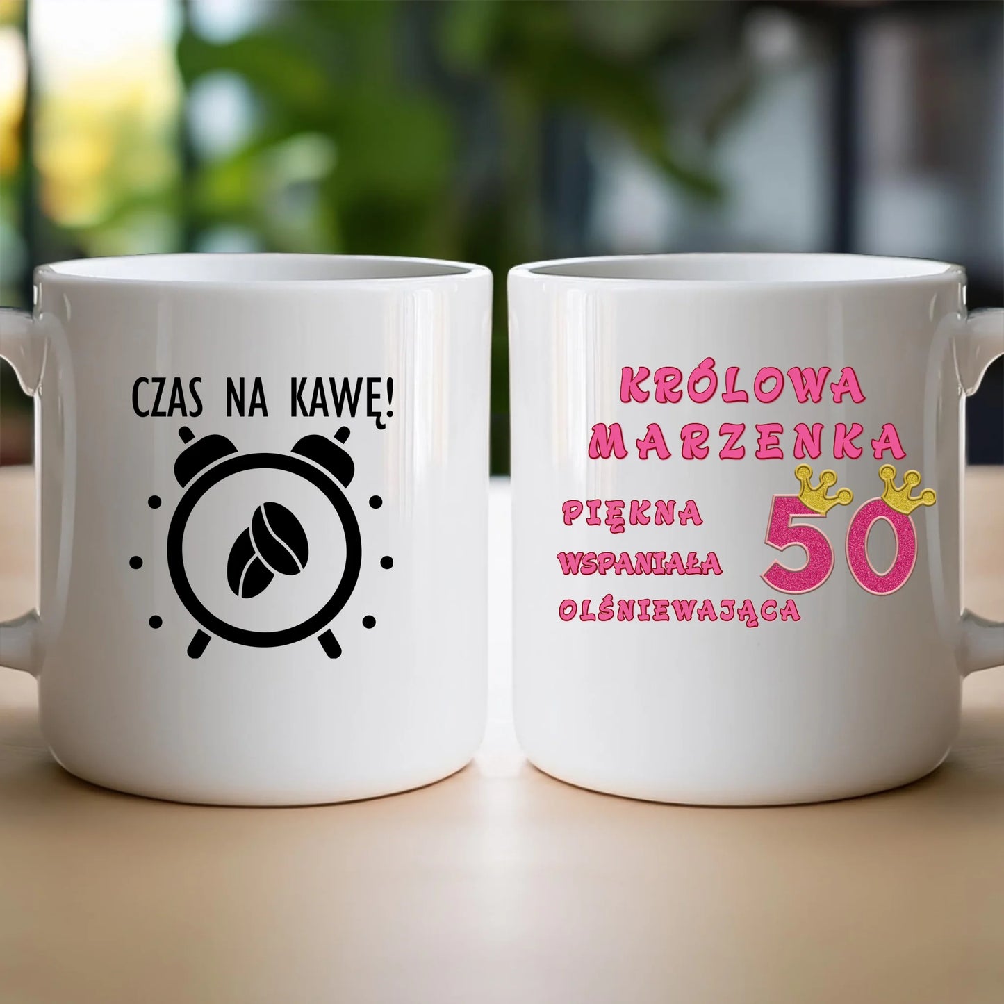 Kubek personalizowany na urodziny - różowy brokat #5008
