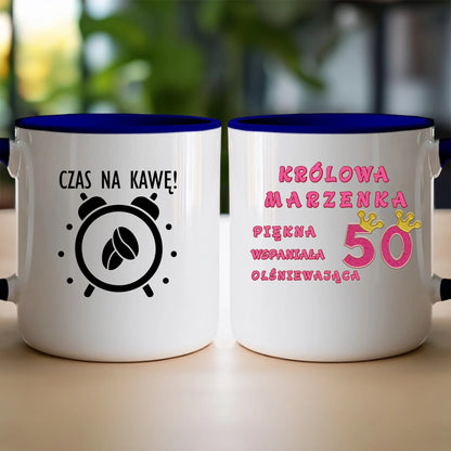 Kubek personalizowany na urodziny - różowy brokat #5008