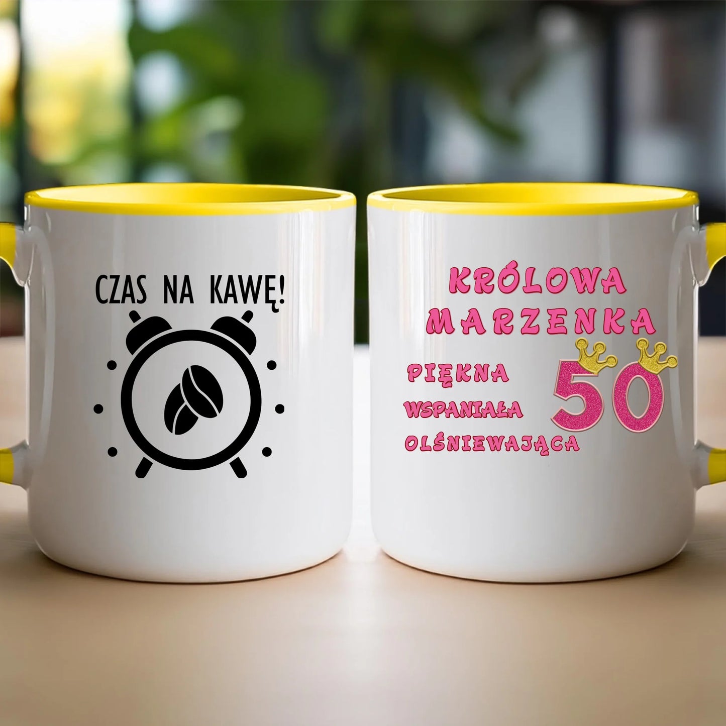Kubek personalizowany na urodziny - różowy brokat #5008