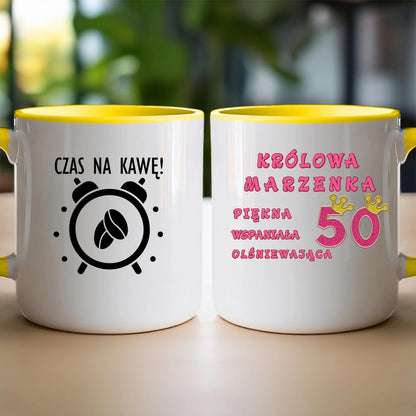 Kubek personalizowany na urodziny - różowy brokat #5008