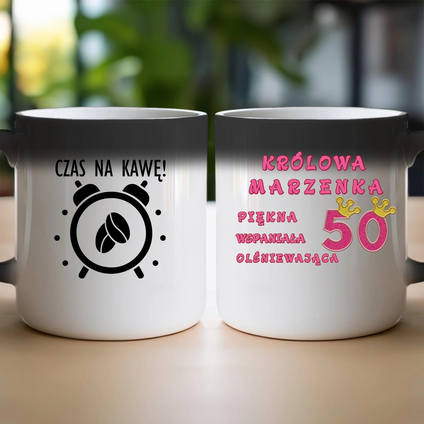 Kubek personalizowany na urodziny - różowy brokat #5008