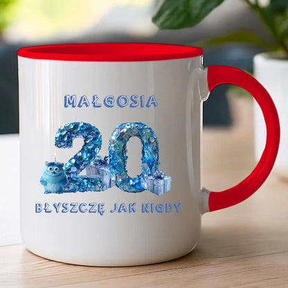 Kubek personalizowany na urodziny - niebieski motyw #5009