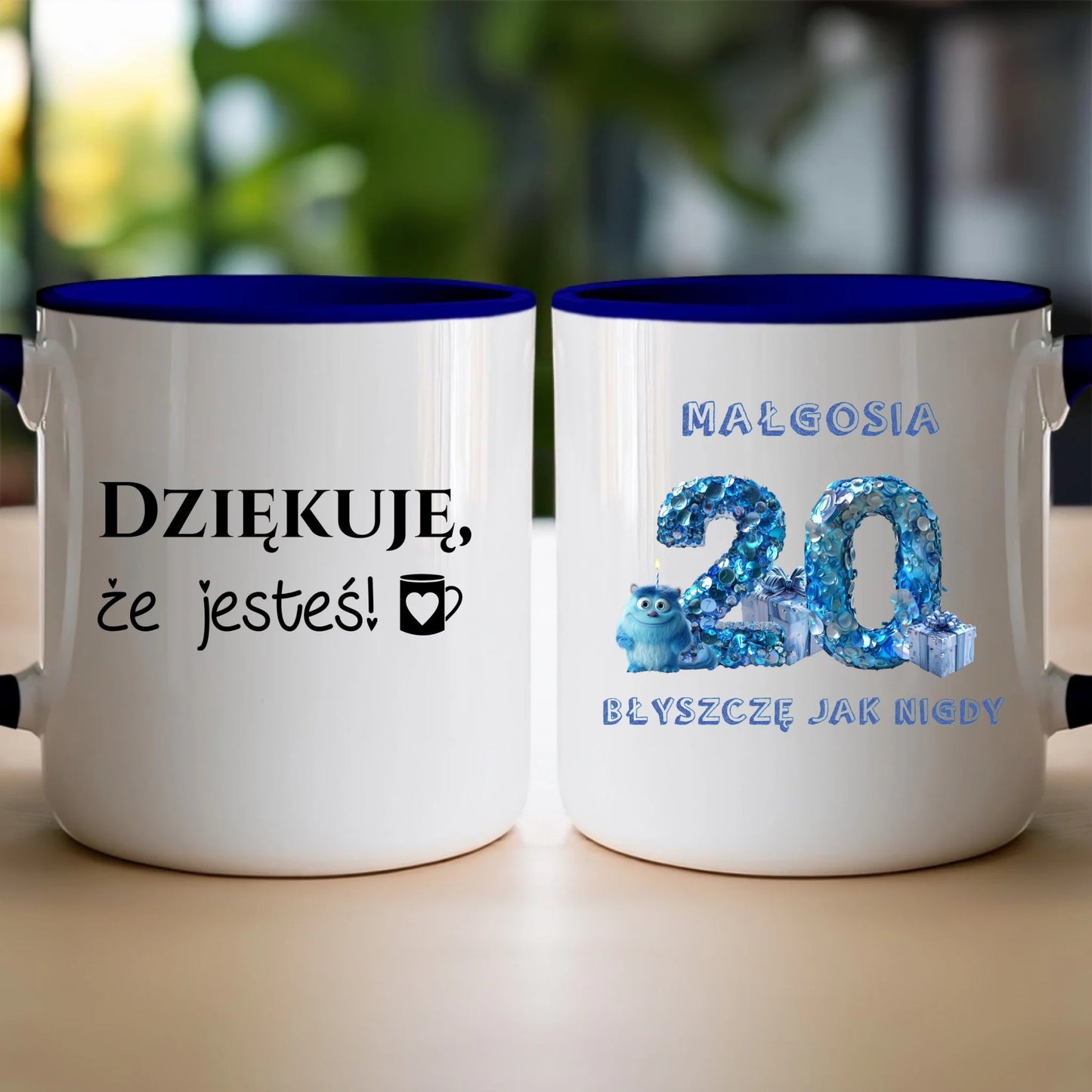 Kubek personalizowany na urodziny - niebieski motyw #5009