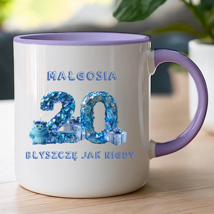 Kubek personalizowany na urodziny - niebieski motyw #5009