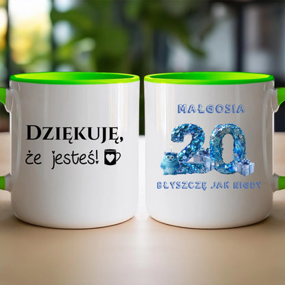Kubek personalizowany na urodziny - niebieski motyw #5009