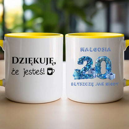 Kubek personalizowany na urodziny - niebieski motyw #5009