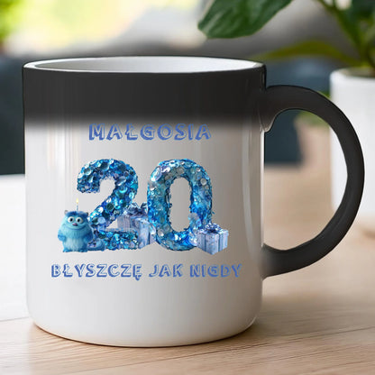 Kubek personalizowany na urodziny - niebieski motyw #5009