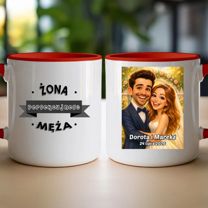 Personalizowany Kubek - ślubna karykatura [generowana przez AI]