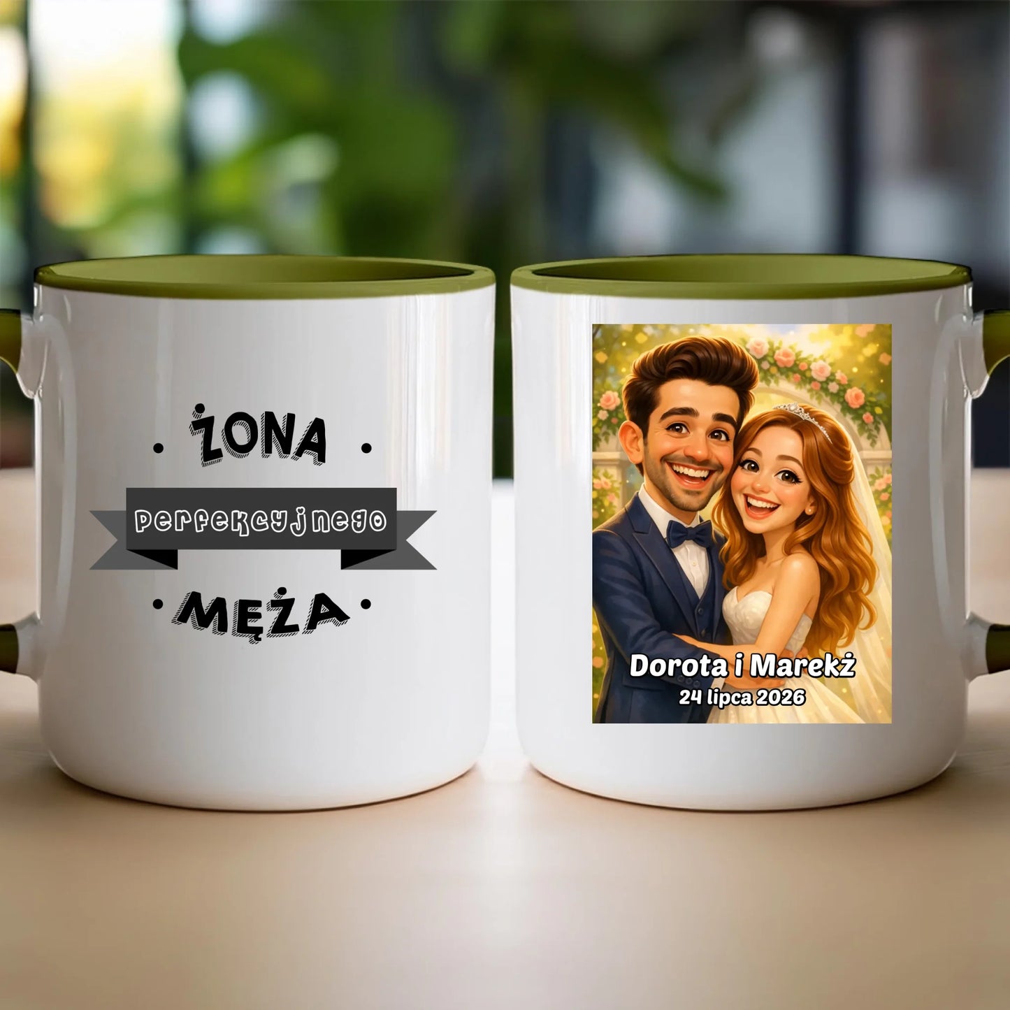 Personalizowany Kubek - ślubna karykatura [generowana przez AI]