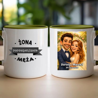 Personalizowany Kubek - ślubna karykatura [generowana przez AI]