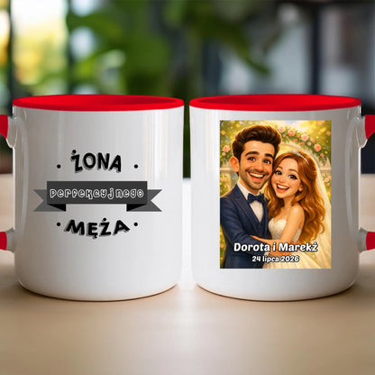Personalizowany Kubek - ślubna karykatura [generowana przez AI]