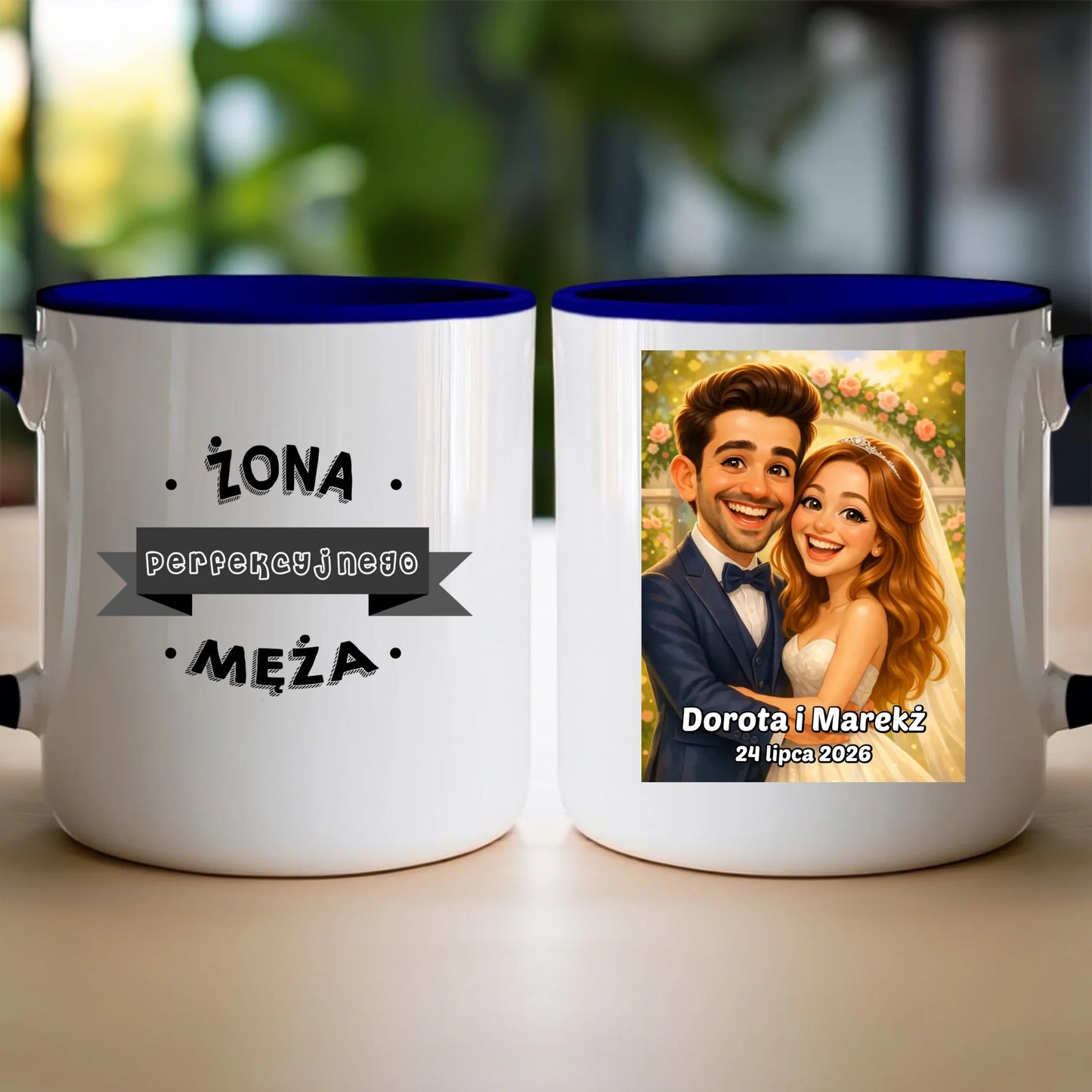 Personalizowany Kubek - ślubna karykatura [generowana przez AI]