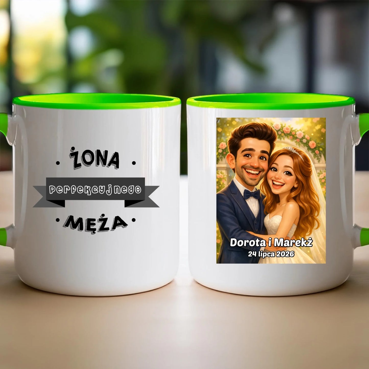 Personalizowany Kubek - ślubna karykatura [generowana przez AI]