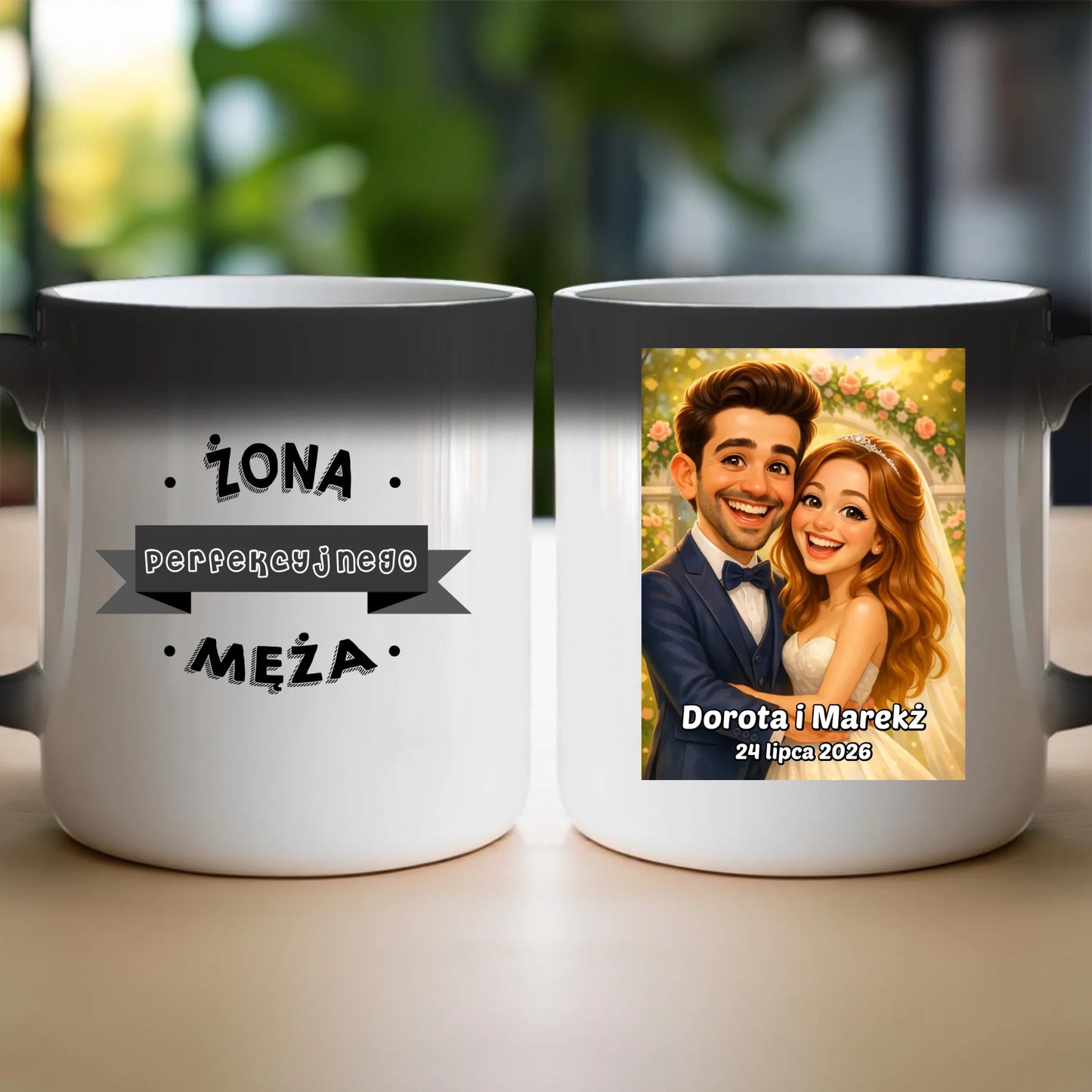 Personalizowany Kubek - ślubna karykatura [generowana przez AI]