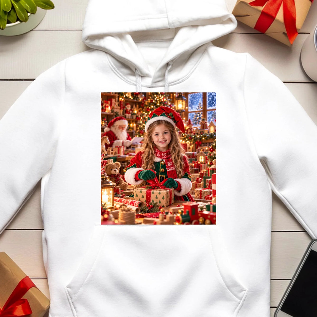 Bluza ze zdjęciem - Twoje dziecko jako pomocnik Świętego Mikołaja! [AI]