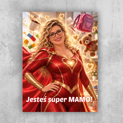 Obraz na płótnie - Super Mama - Generowane ze zdjęcia przez AI