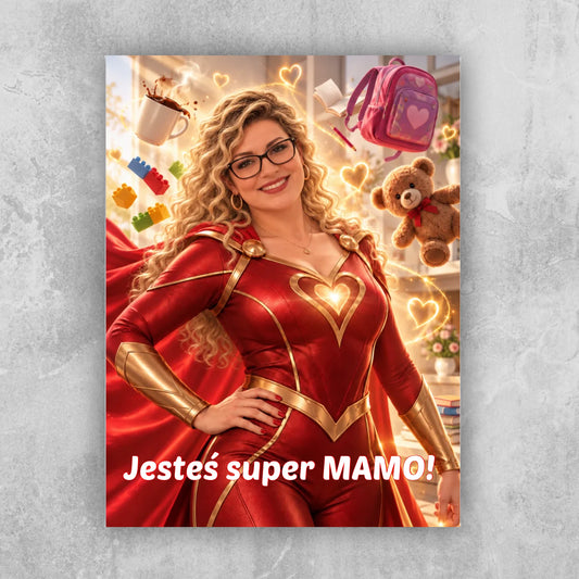 Obraz na płótnie - Super Mama - Generowane ze zdjęcia przez AI