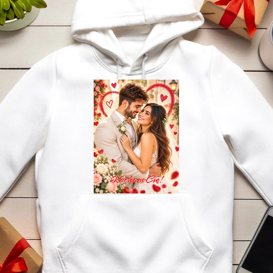 Bluza z nadrukiem - I love you - Twoje zdjęcie przerobione przez AI