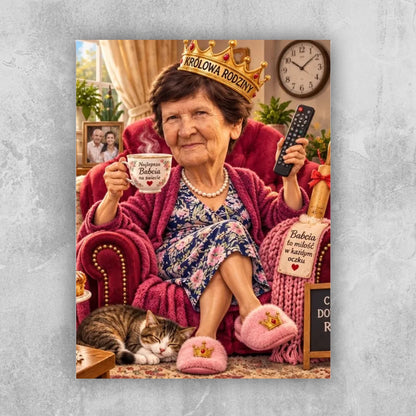 Obraz na płótnie - najlepsza babcia [generowany AI z przesłanego zdjęcia]
